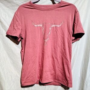 SHEIN Pink Bull Skull Graphic Tee